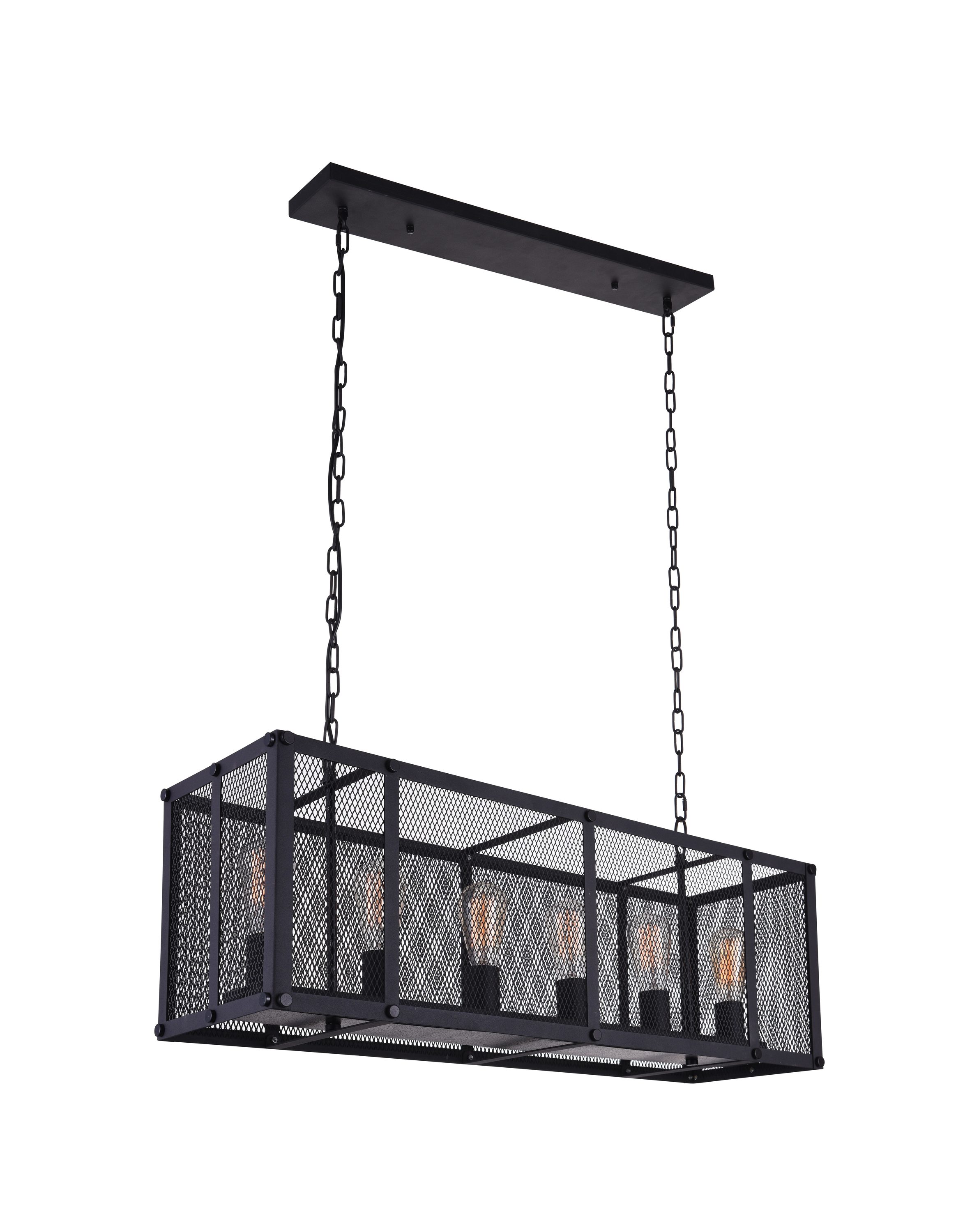 CWI Lighting 9937P35-6-219 Heale 6-Light Reddish Black Rustic Damp Rated Chandelier
