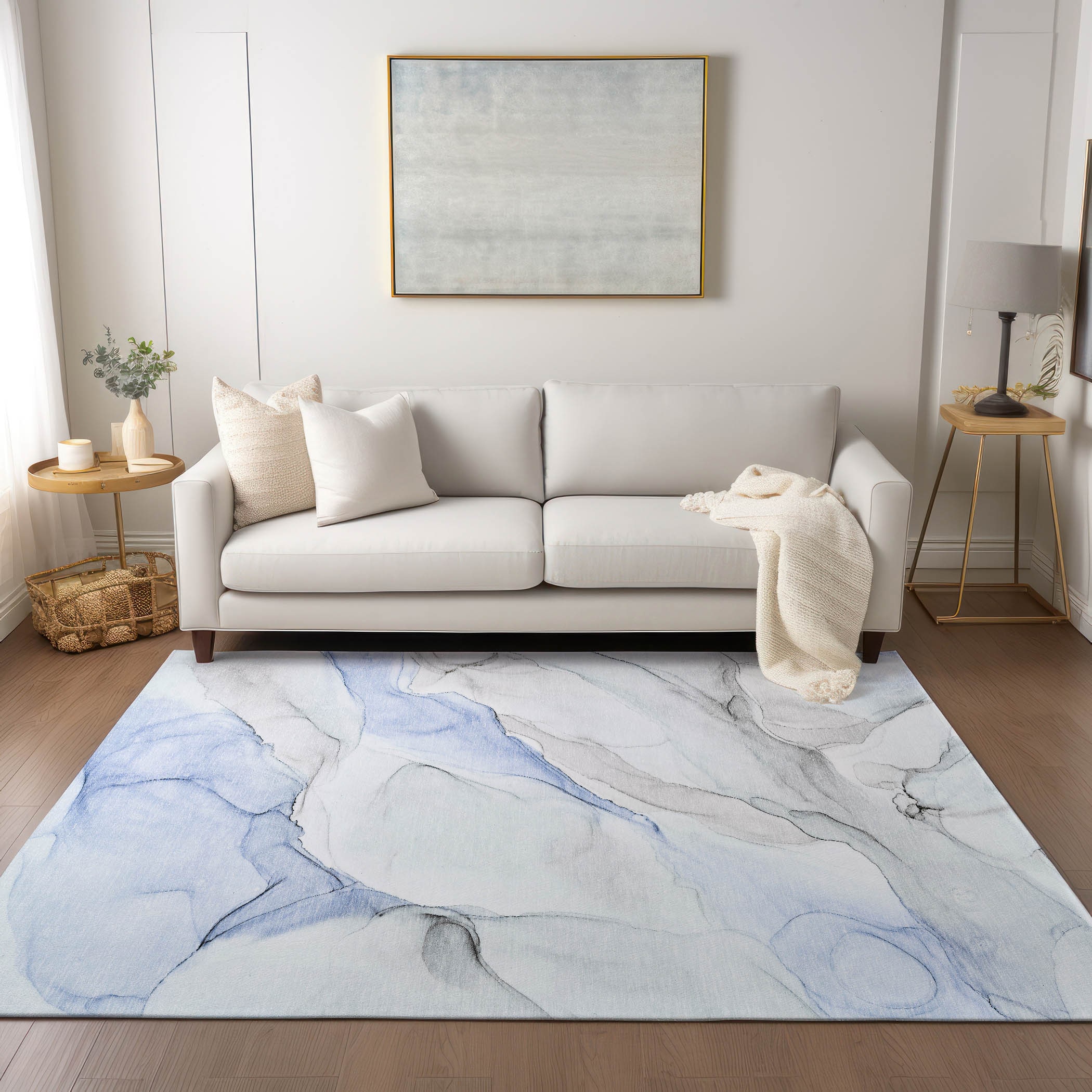 Addison Rugs ACN515BU8X10 Chantille ACN515BU 8 x 10 (ft) Polyester Blue Rectangular Indoor/Outdoor Abstract Machine washable Area rug