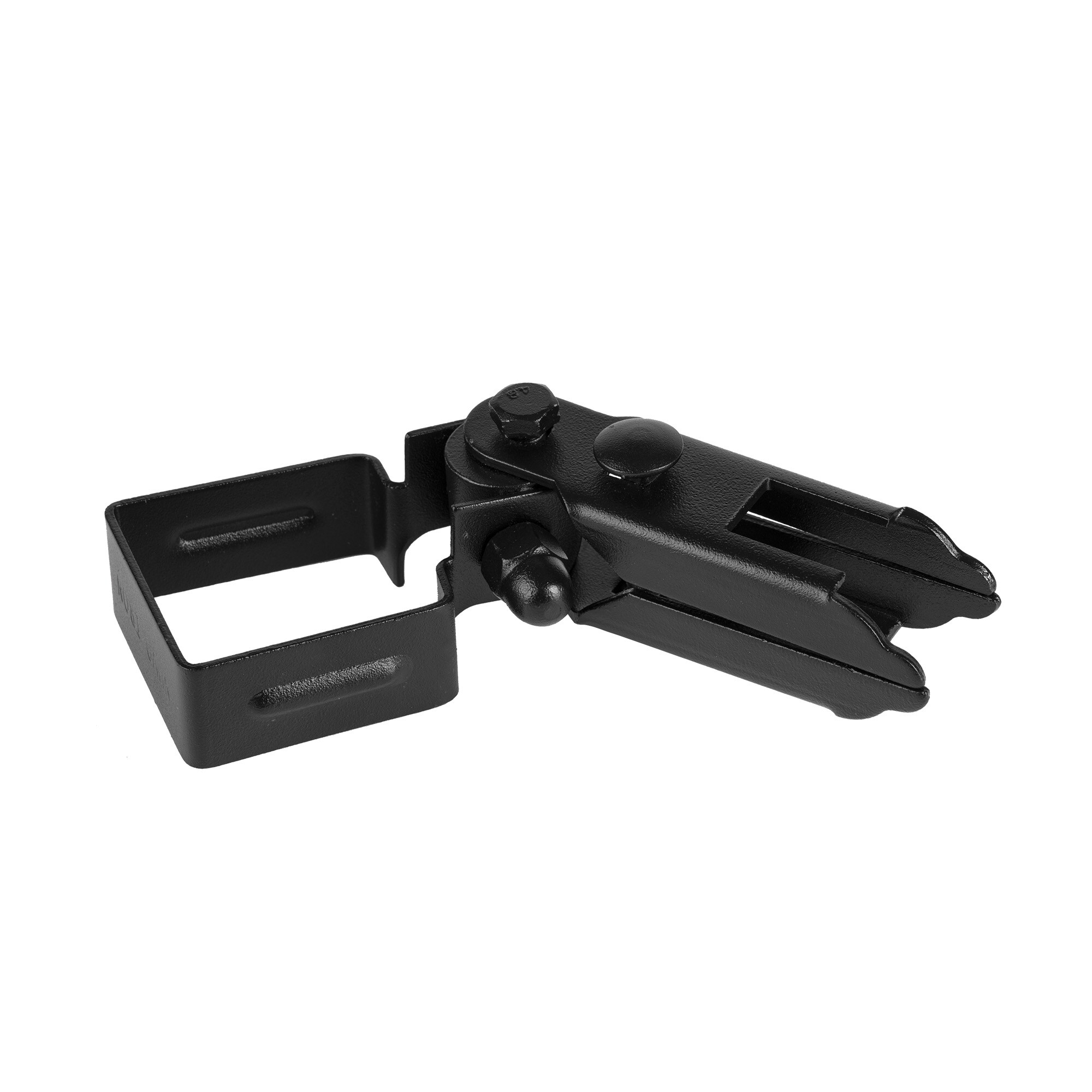 NUVO IRON Legacy Collection Powder Coated Black Galvanized Steel Universal Swivel Brackets for Fence Panels