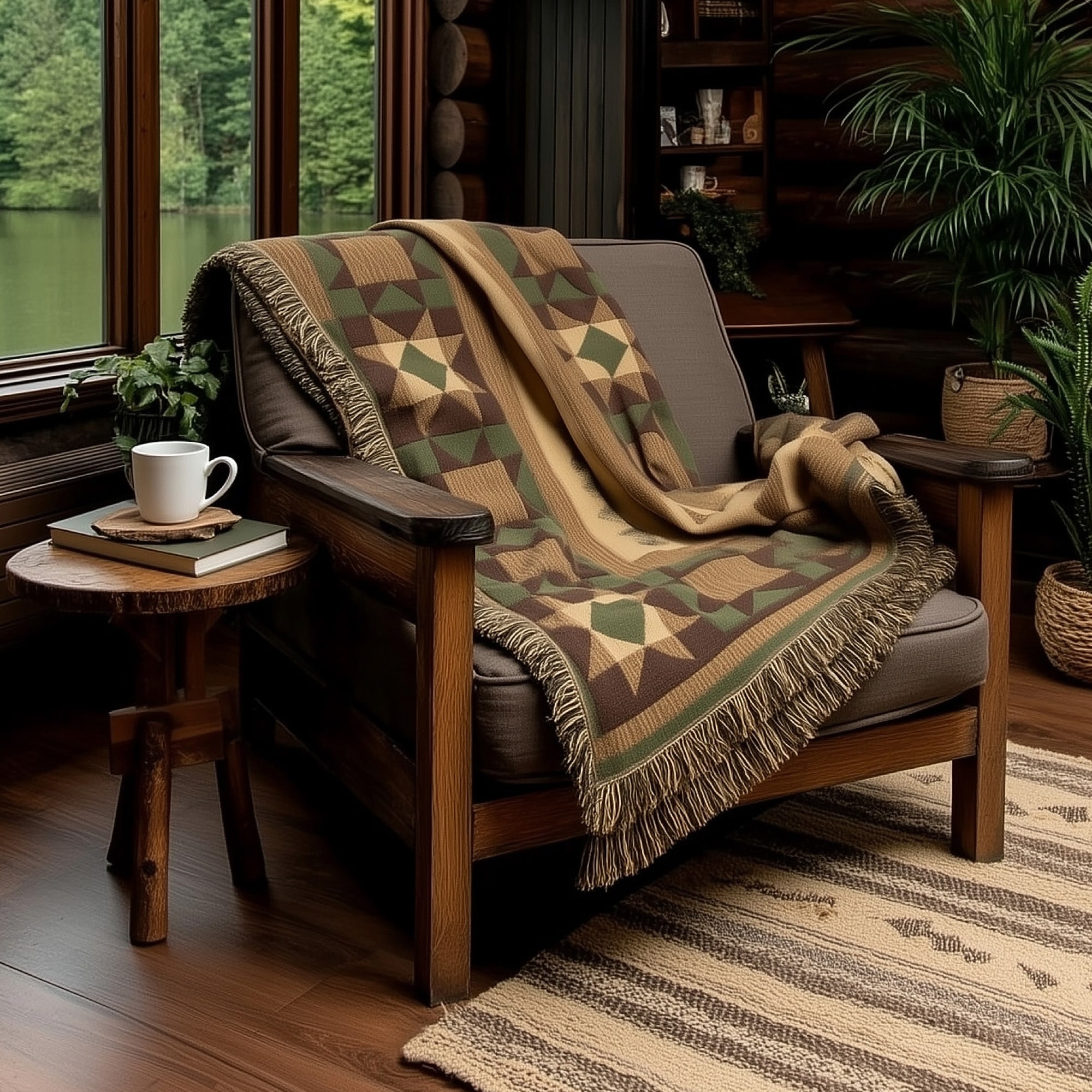Matelasse (Antique Pine) 45-in x 66-in Polyester Throw