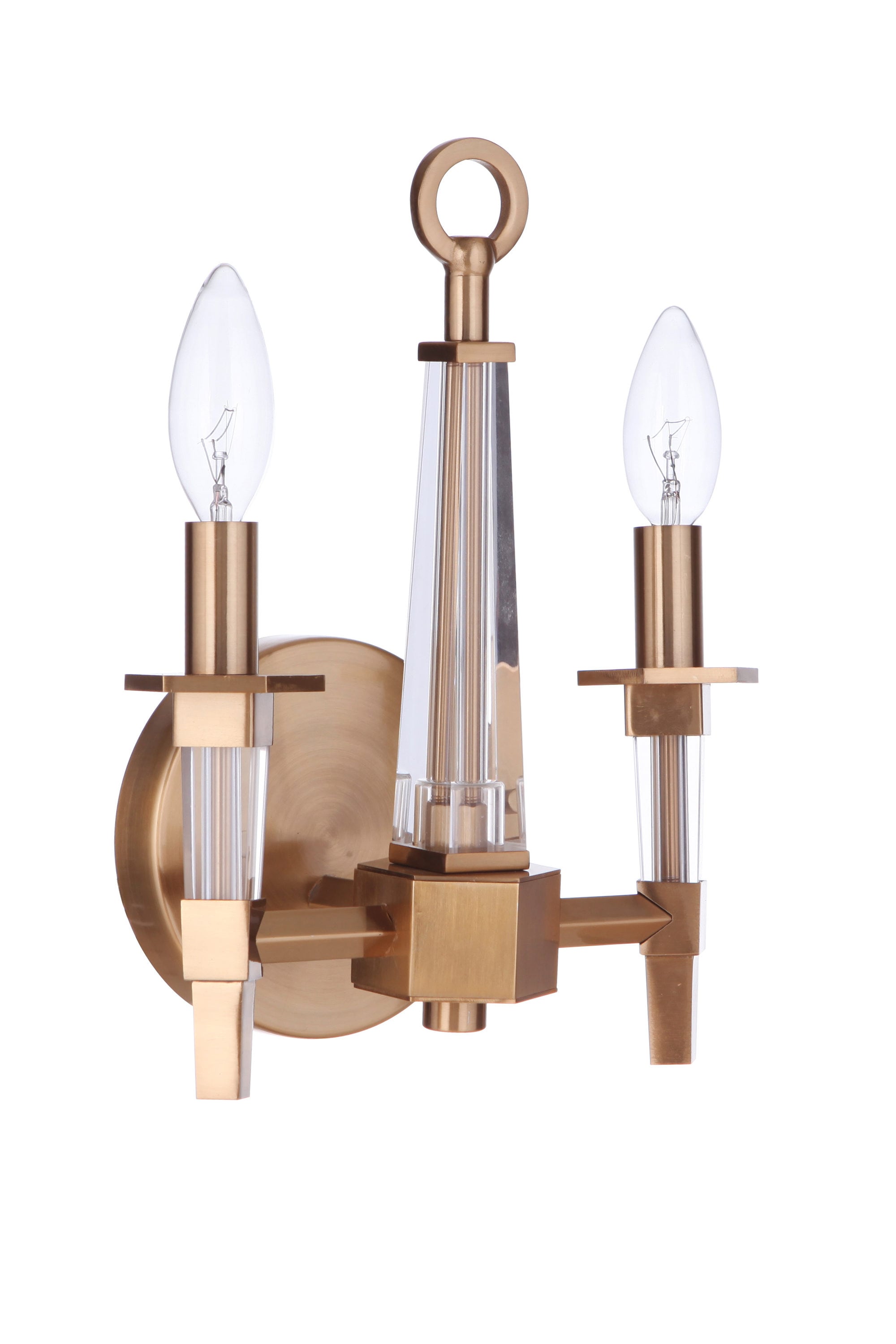 Elegant Tarryn Black and Brass 11.88" Wall Sconce with Crystal Accents