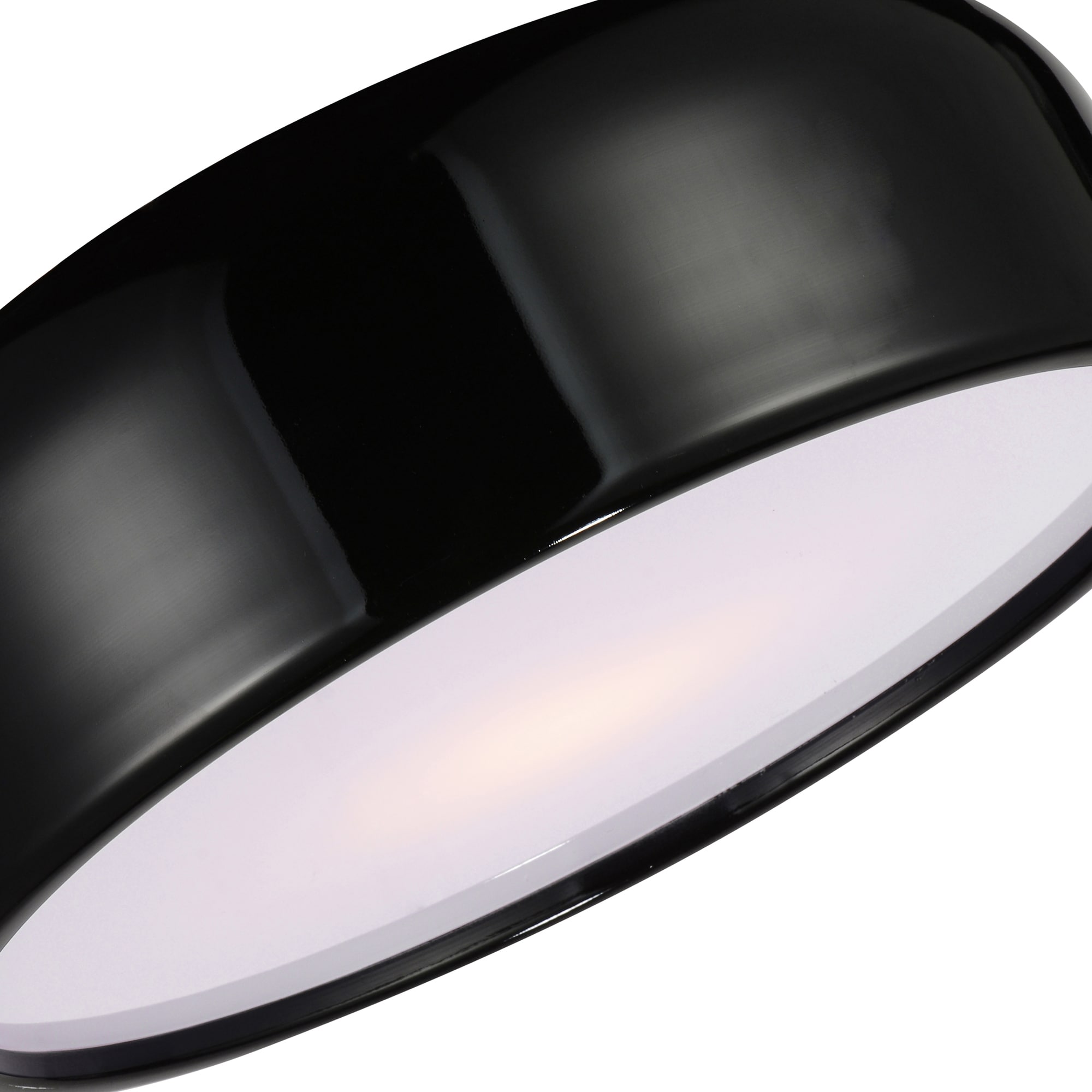 Campton Elegance 14" Black Drum Incandescent Flush Mount
