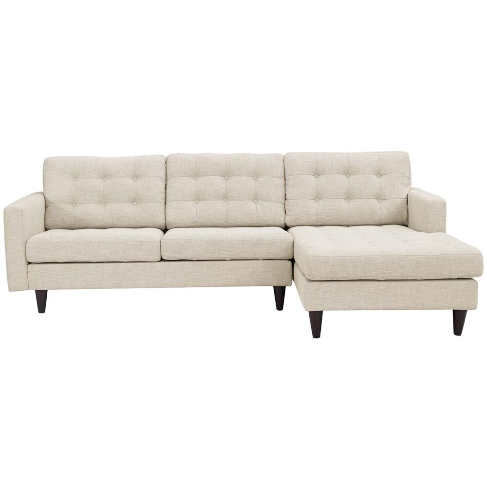 Modway Empress 99.5-in Midcentury Beige Polyester/Blend 3-seater ...