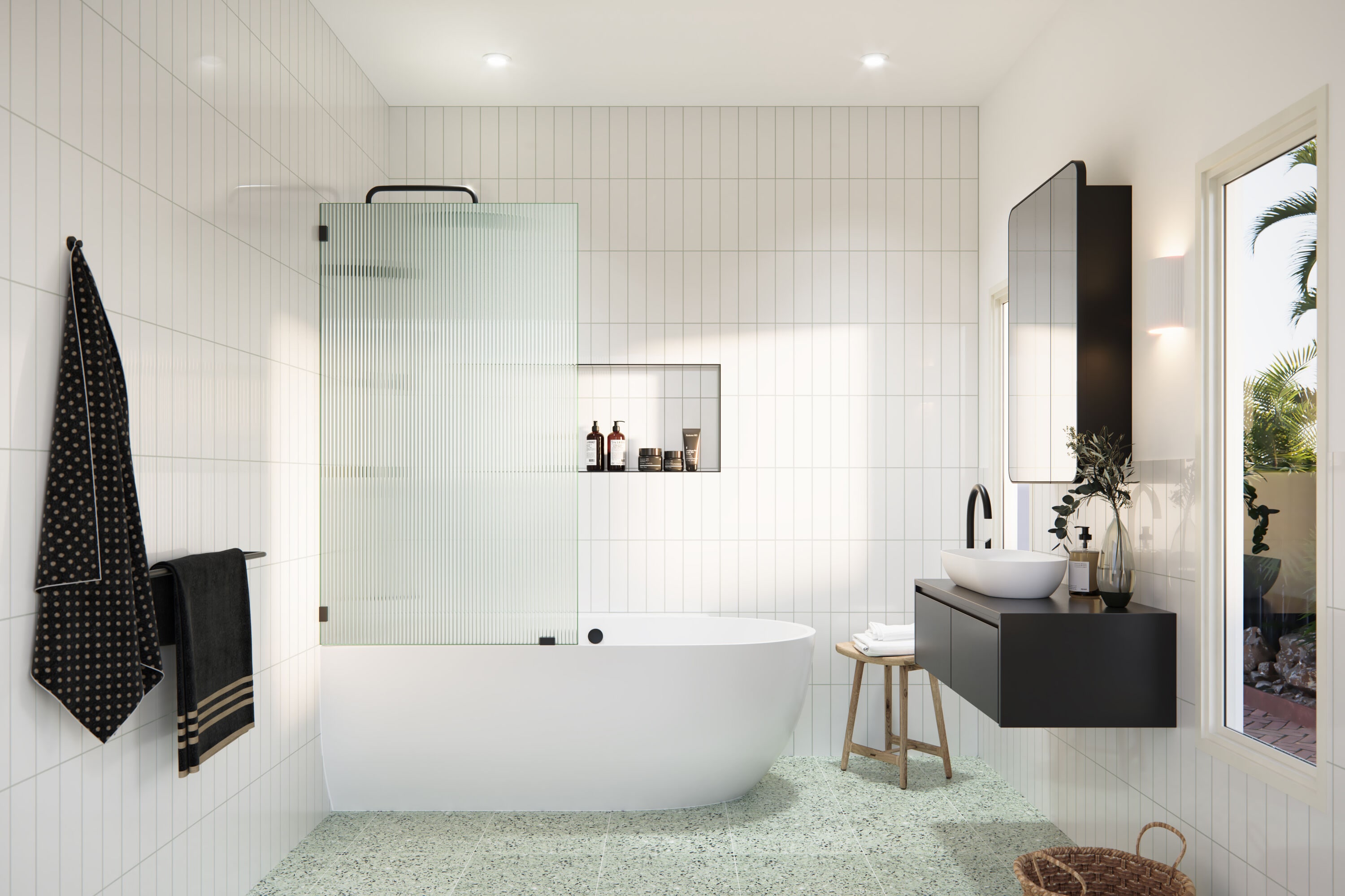 Glass Warehouse B-FL-34-MB Shower-Doors - View #2