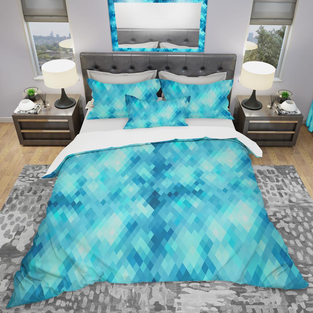 Designart BED18771-T 3-Piece Blue Twin Duvet Cover Set