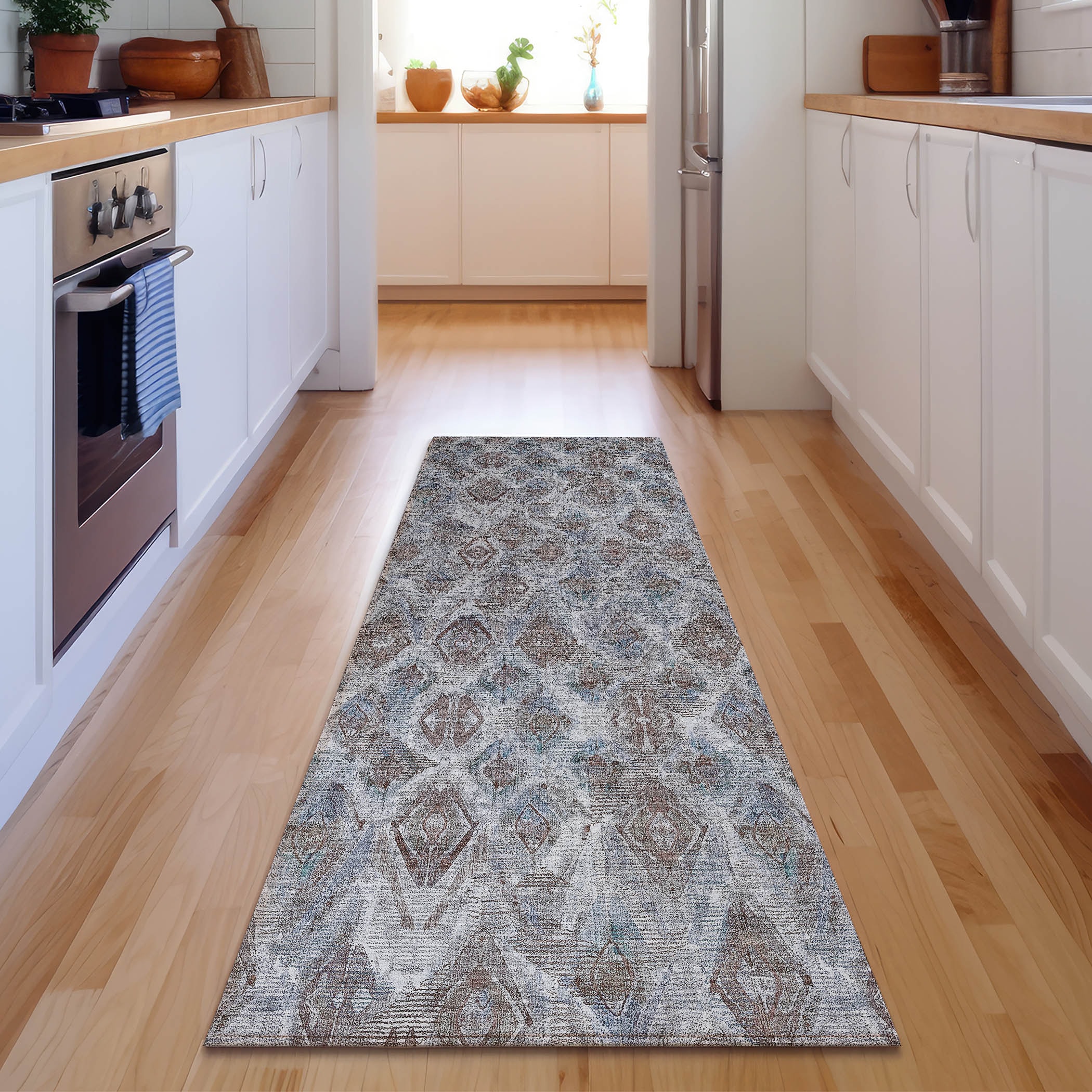 Addison Rugs AMF622BU2X8 Mayfield AMF622BU 2 x 7 (ft) Polyester Blue Rectangular Indoor Geometric Machine washable Runner rug