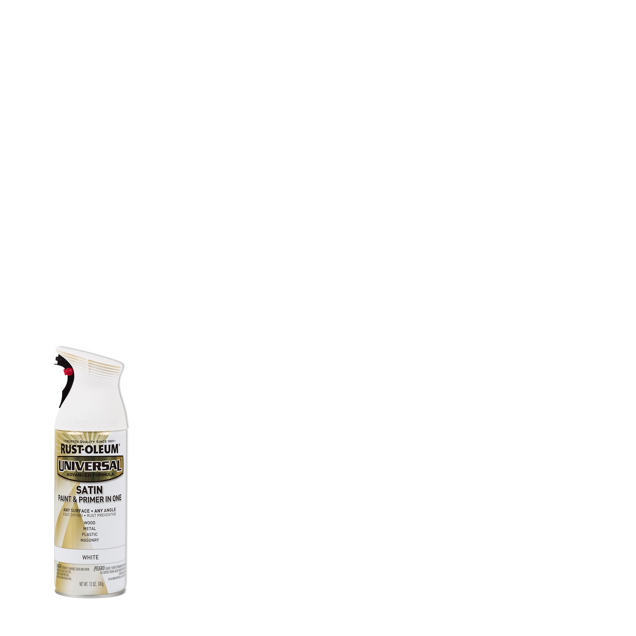 Rust-Oleum 245210 Universal Spray Paint Satin, White, 12 oz