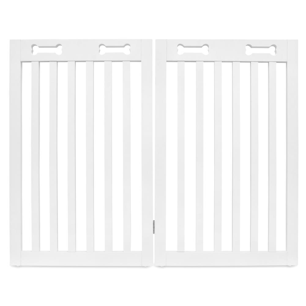 Arf Pets APDGEXT2WH 31.5-Inches H Freestanding Expandable White Wood Pet Gate
