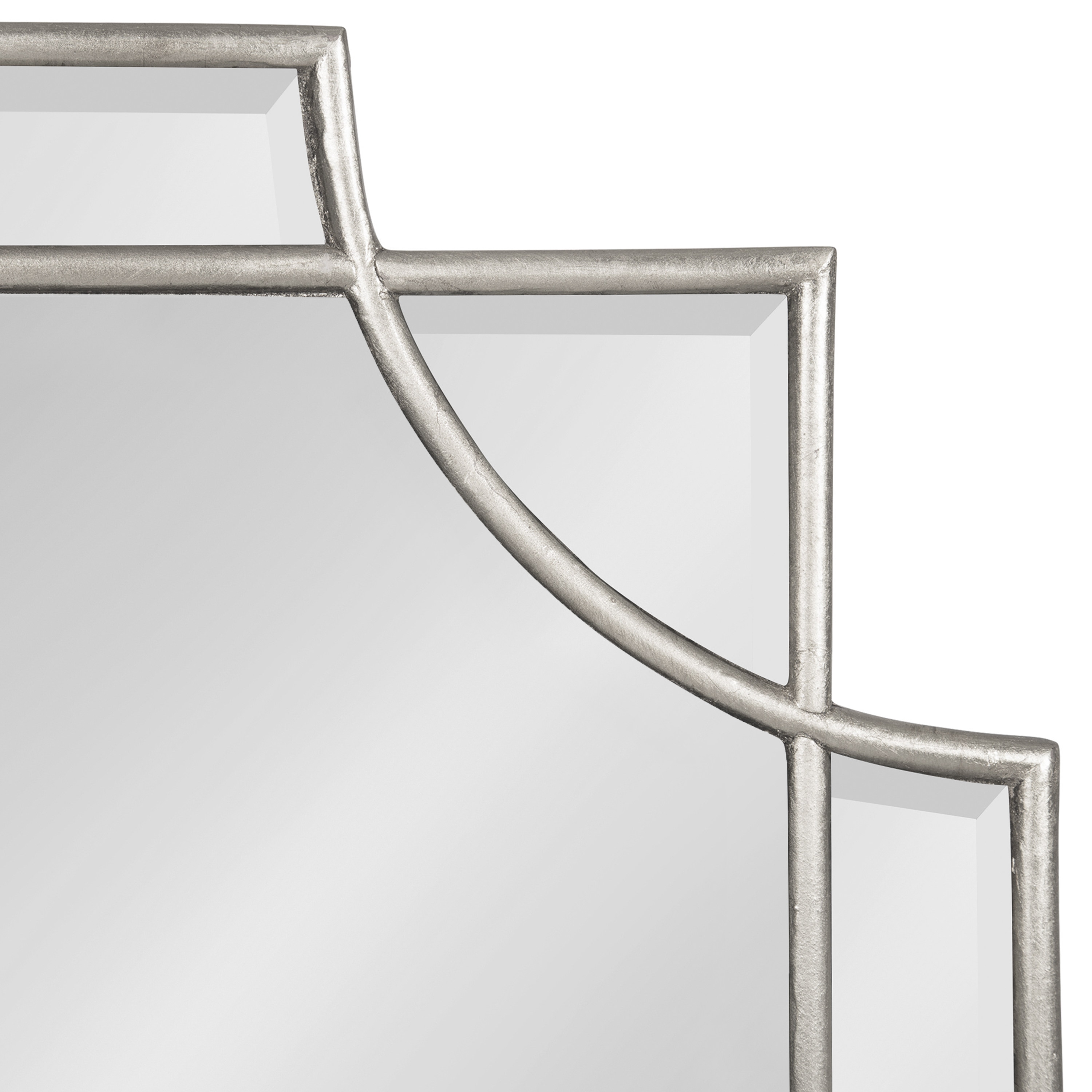 Elegant Transitional Silver Wood Full-Length Mirror, 39.35x28.25