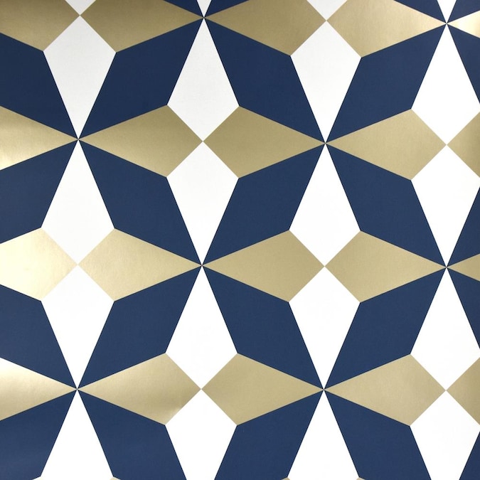 Fine Decor Newby Navy Geometric Wallpaper In The Wallpaper Department At Lowes Com