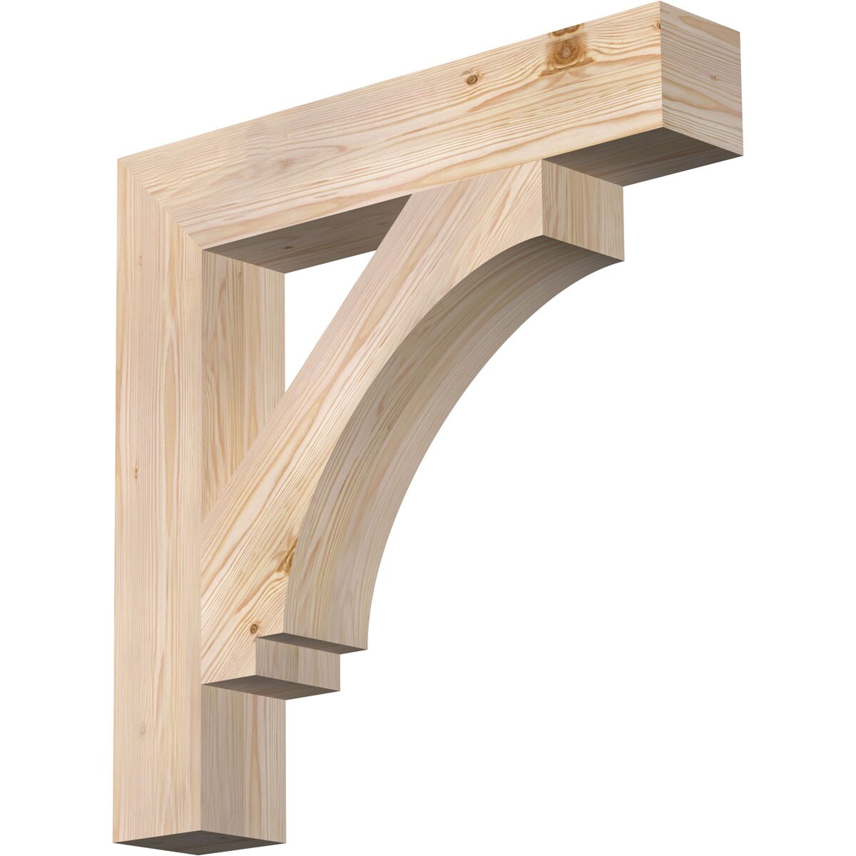 Ekena Millwork BKT06X32X32IMP05SDF Imperial Block Smooth 5-1/2-in x 32-in x 32-in Douglas fir Brown Wood Standard bracket