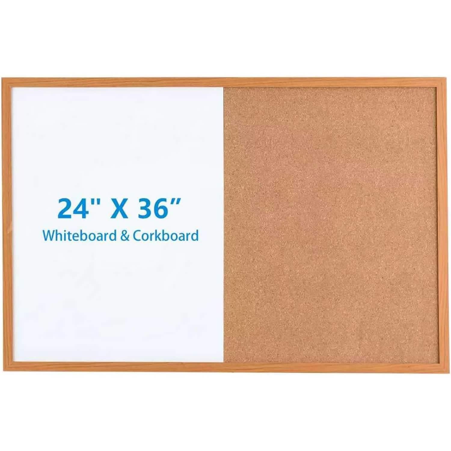 Aoibox 1 Piece 18 x 24 Inch Magnetic Whiteboard and Cork Board Combo ...
