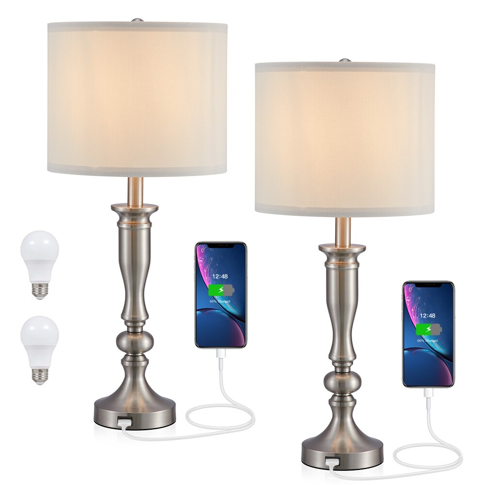 Brushed Nickel Accent Lamp Lighting Table Lamp 13.8” 