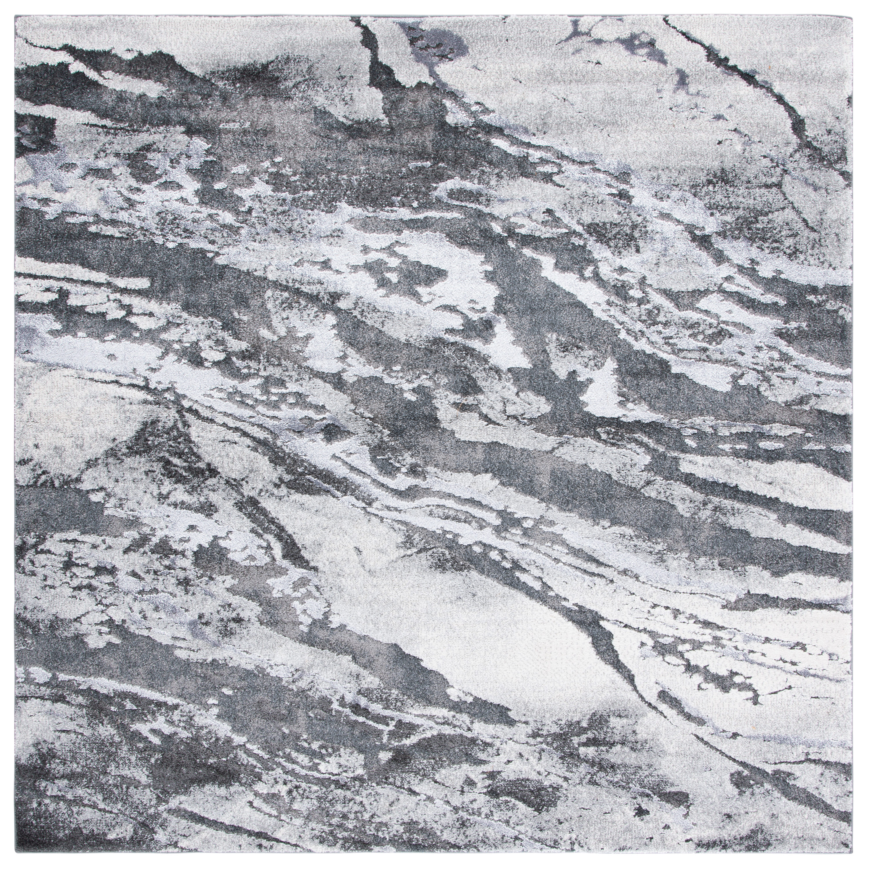 Safavieh PFC865G-7SQ Pacific 7 x 7 (ft) Loomed Synthetic Dark Gray/Light Gray Square Indoor Abstract Industrial Area rug