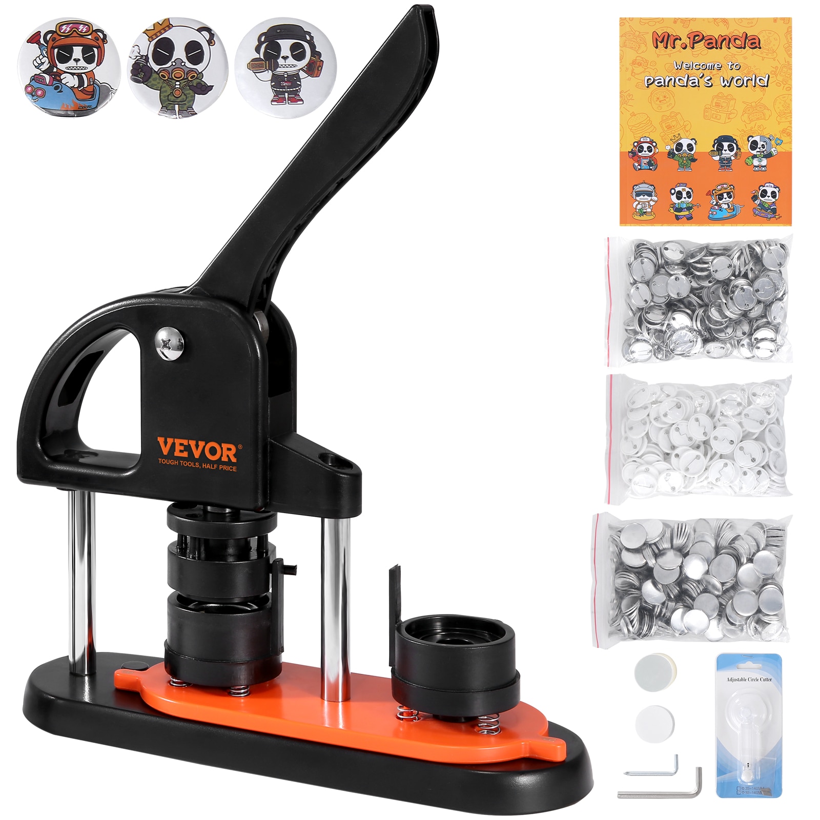 SKYSHALO 1.25" Button Badge Maker Machine 1.25-IN 500 Buttons Plastic Button maker machine #SLKXZJ32MM500JRFVV0