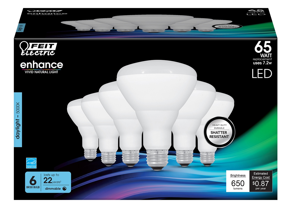 Feit Electric 65W Equivalent Daylight Dimmable LED Bulb 6-Pack