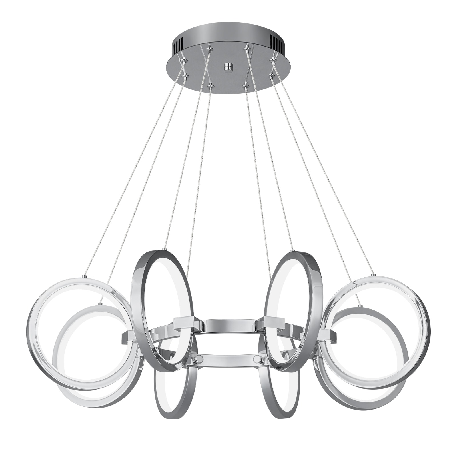 ZHLLMQ 8-Light Brushed Chrome Modern Silicone Metal Chandelier