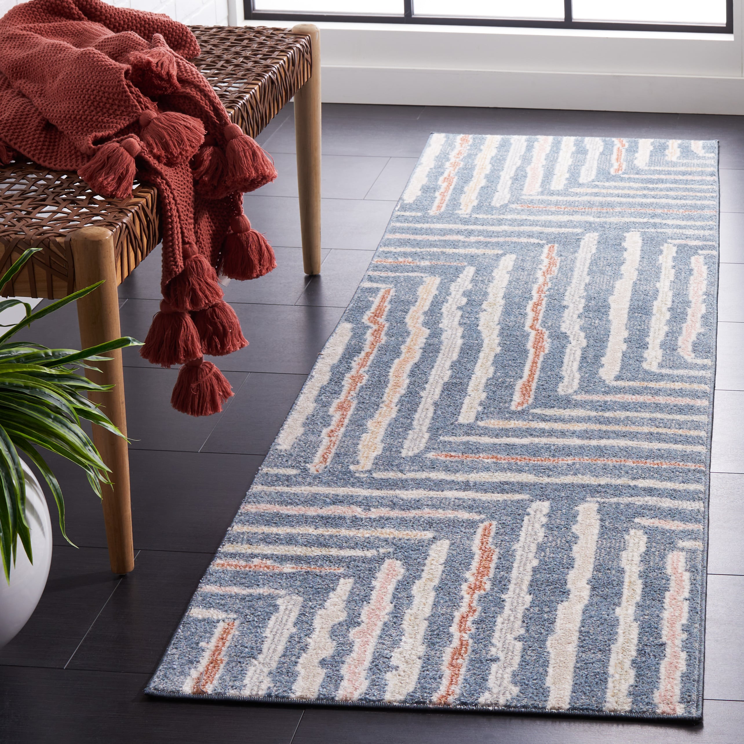 Blair Washable 222M Blue/Multi 2ft-2in x 8ft Runner Rug