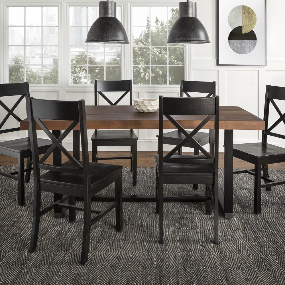 Mahogany/Black Dining Room Set with Rectangular Table at Lowes.com