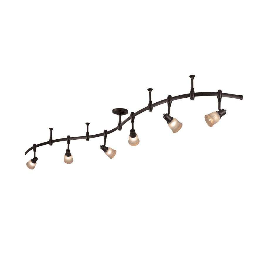 Portfolio 6 Light 96 In Bronze Dimmable Standard Flexible Track Light With Tea Stained Glass In The Flexible Track Lighting Kits Department At Lowes Com