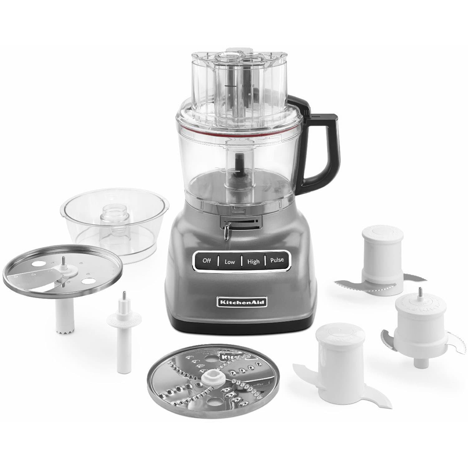 KitchenAid 9 Cups 360-Watt Contour Silver Food Processor at