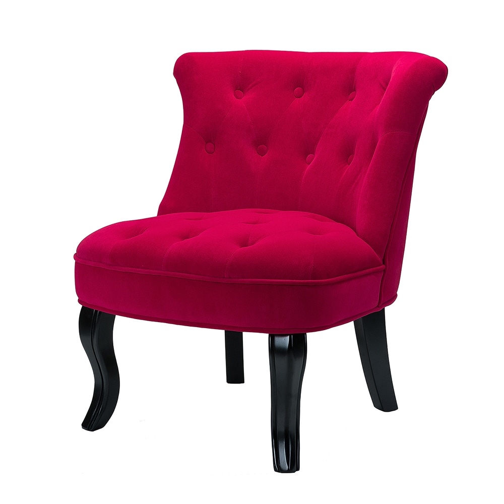 14 Karat Home MA3288-3-RED Casual RED Velvet Accent Chair