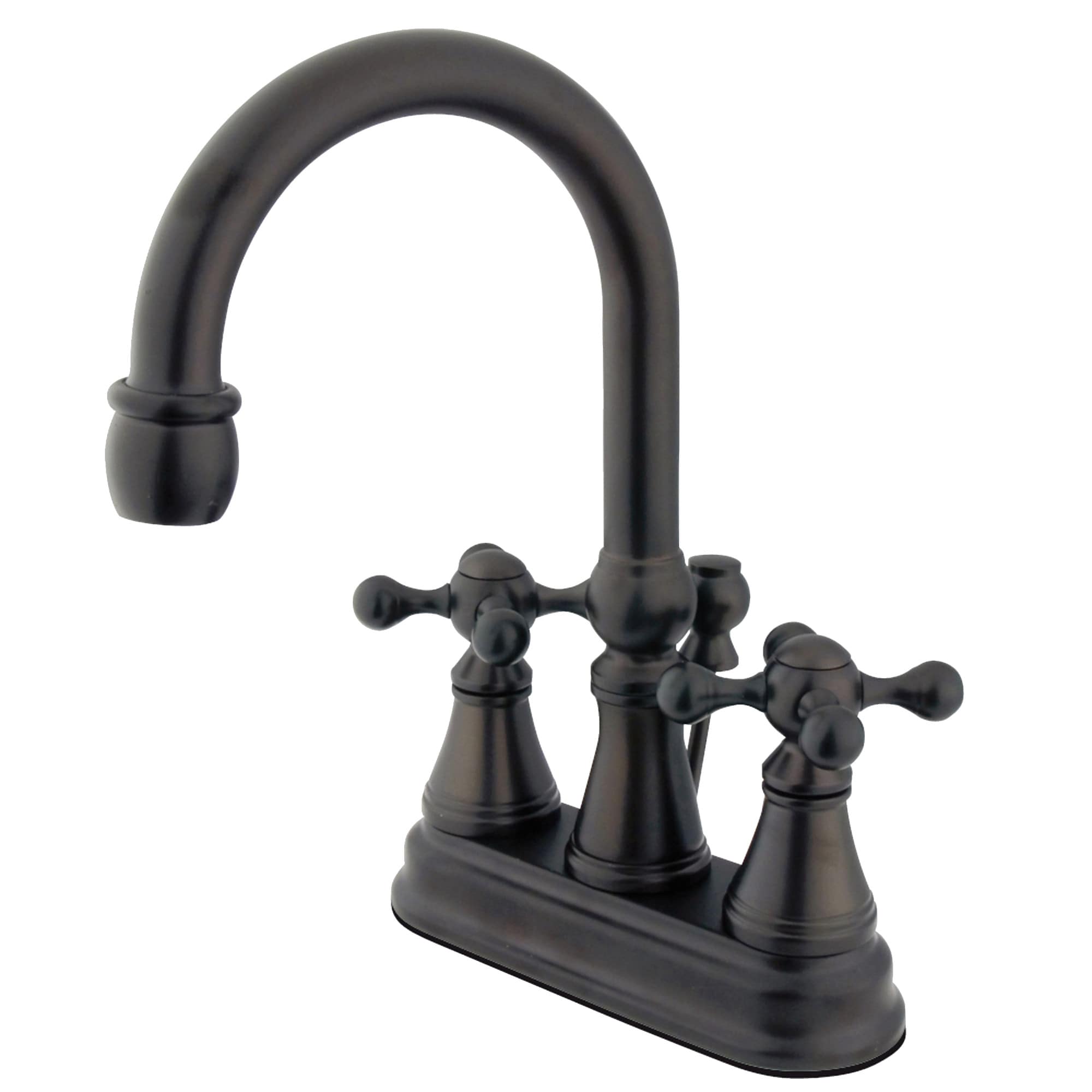 Elements of Design ES2615KX Oil-rubbed bronze 4-in centerset 2-handle High-arc Residential Handle Bathroom Sink Faucet with Drain