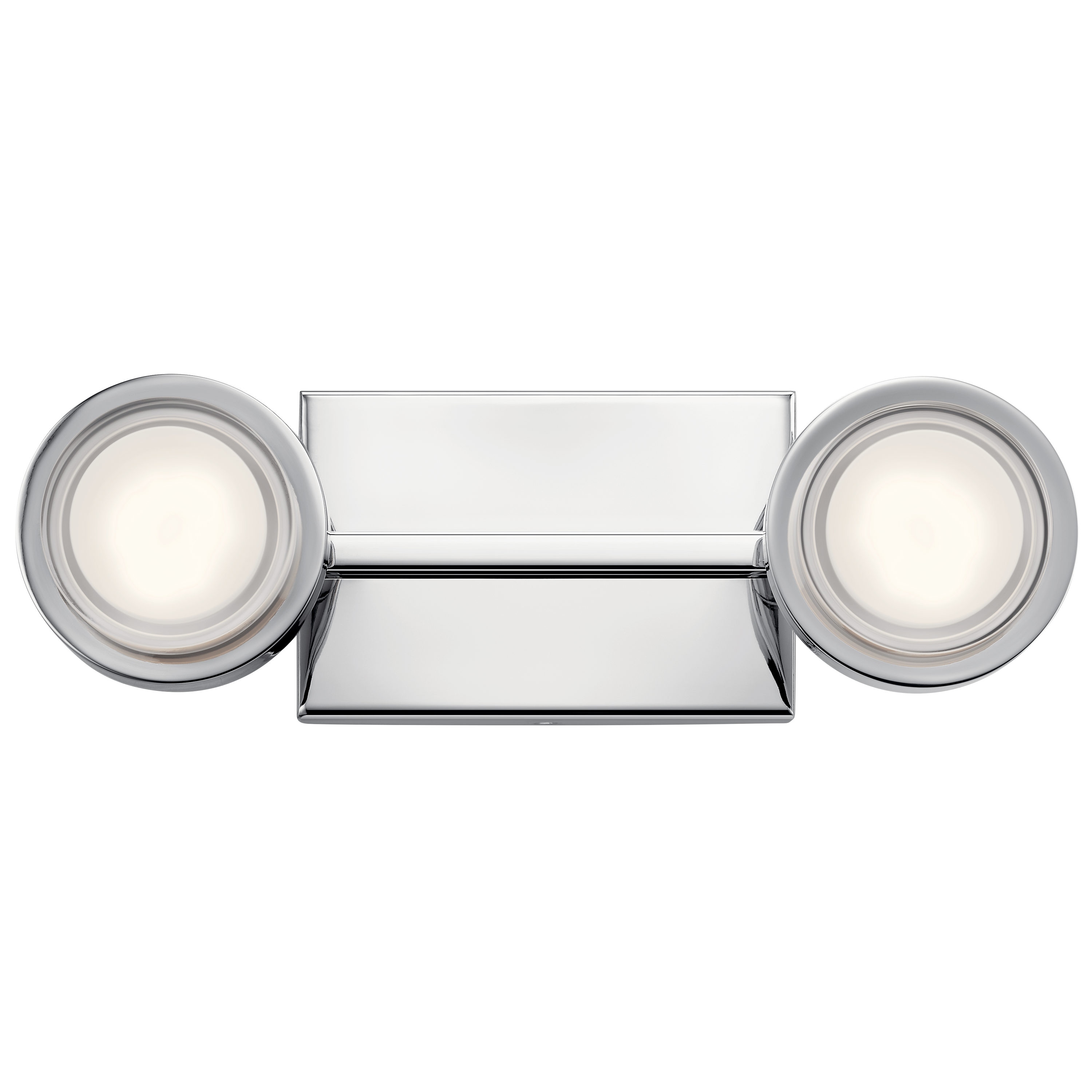 Chrome Elegance Dual LED Vanity Light with Clear Acrylic Shade