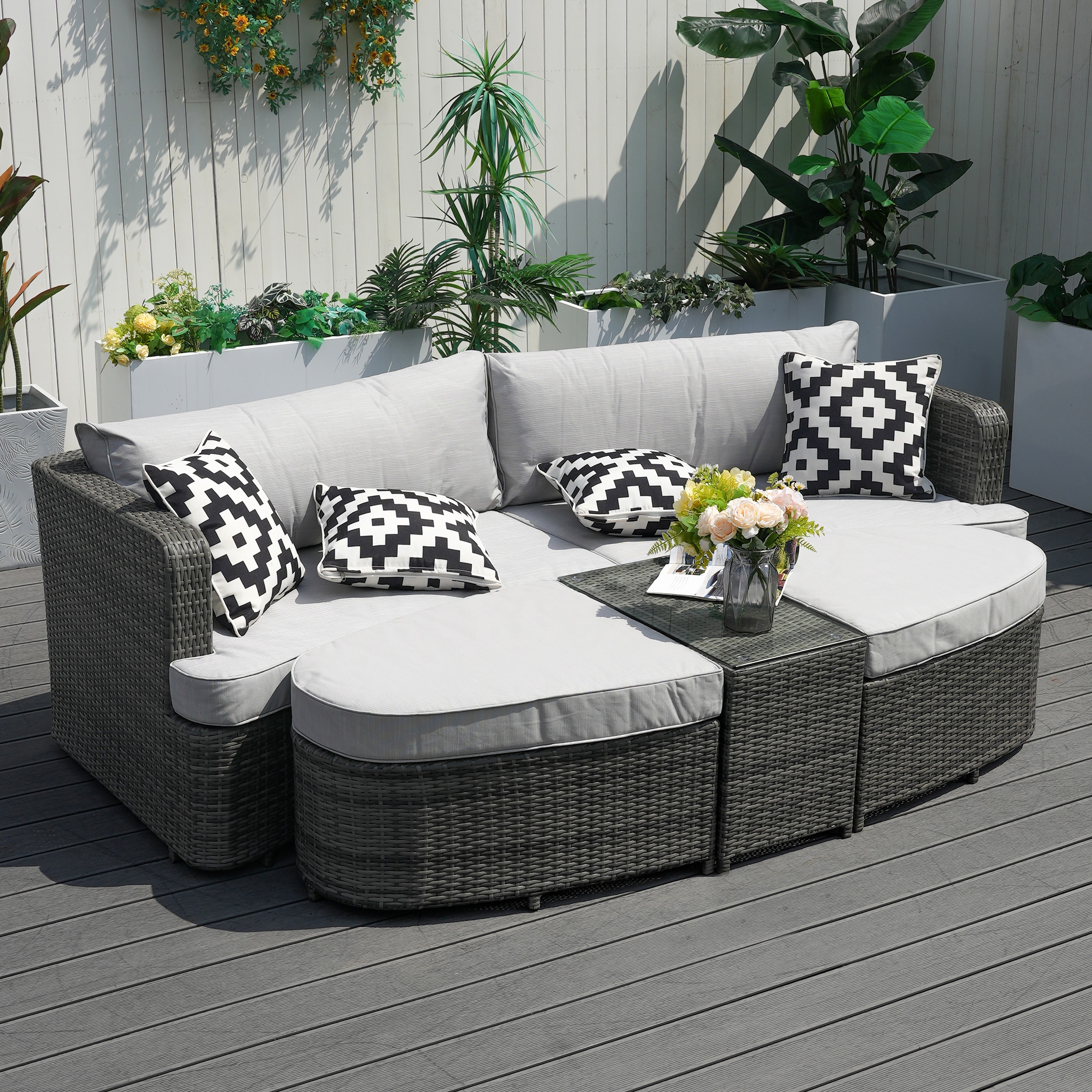 Moda Furnishings PAL-1202-GR Patio-Conversation-Sets - View #2