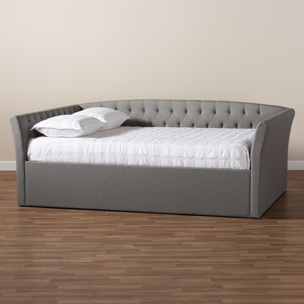 Baxton Studio Delora Light Grey Full Upholstered Daybed At Lowes.com