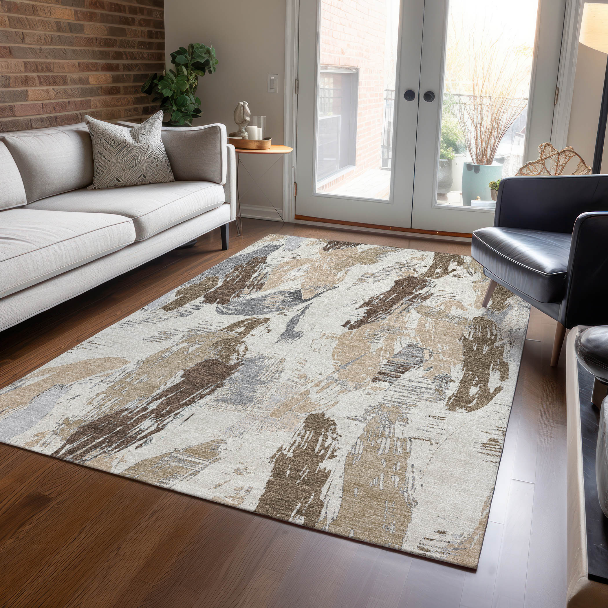 Addison Rugs ACN1598IV8X10 Chantille ACN1598IV 8 x 10 (ft) Polyester Ivory Rectangular Indoor/Outdoor Geometric Machine washable Area rug