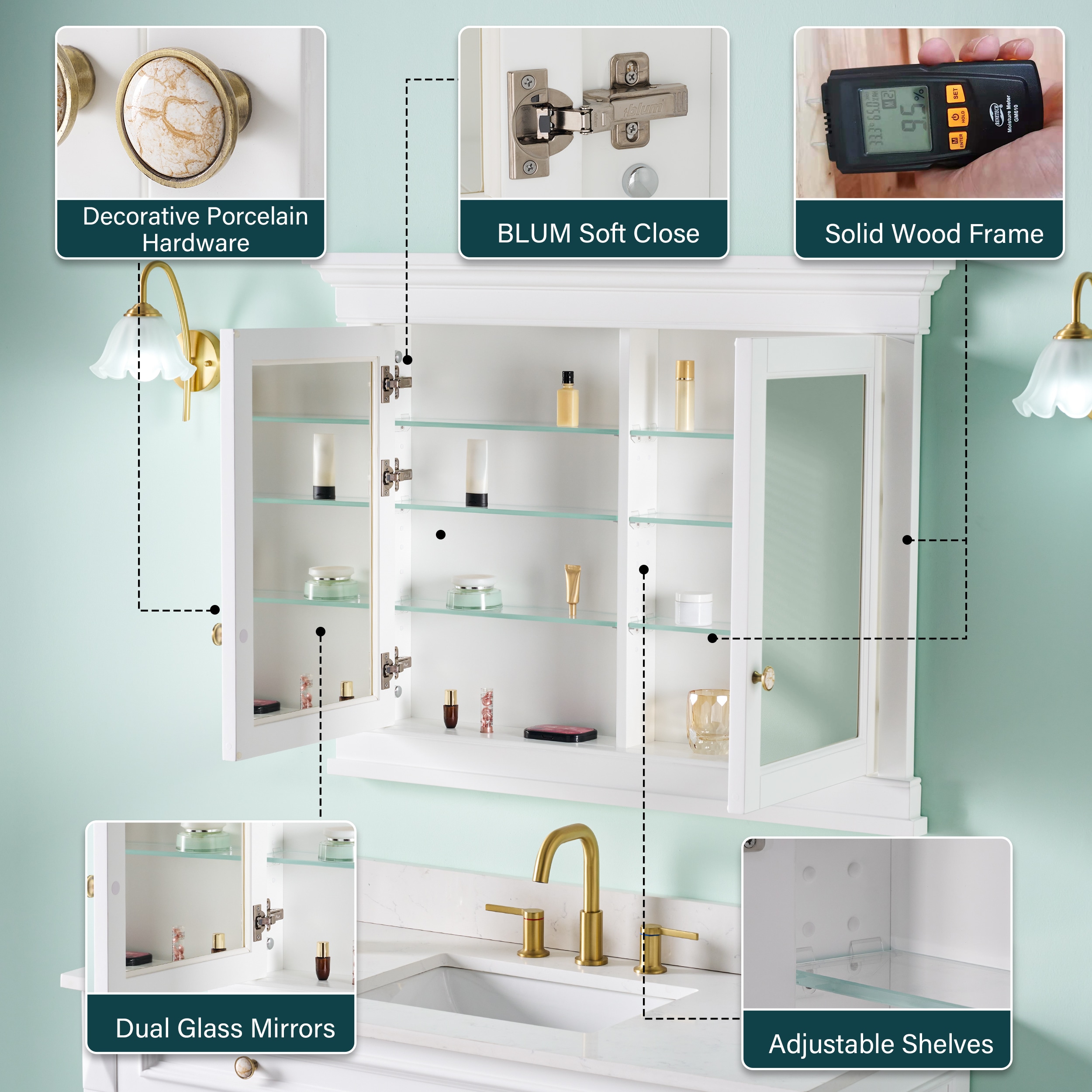 WELLFOR KAFMC4F2-6036 Bathroom-Medicine-Cabinets - View #8