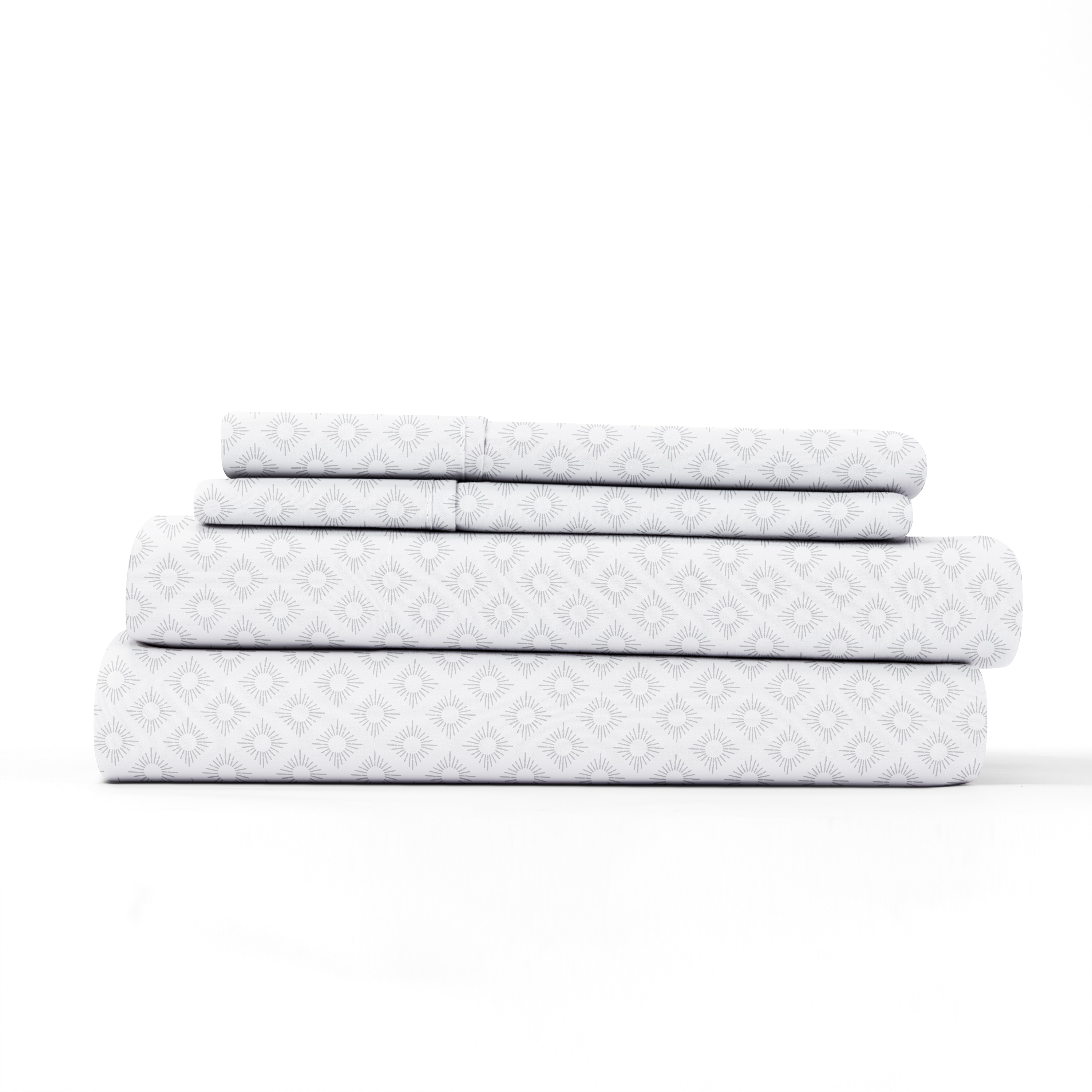 King Gray Geometric Print Microfiber Sheet Set