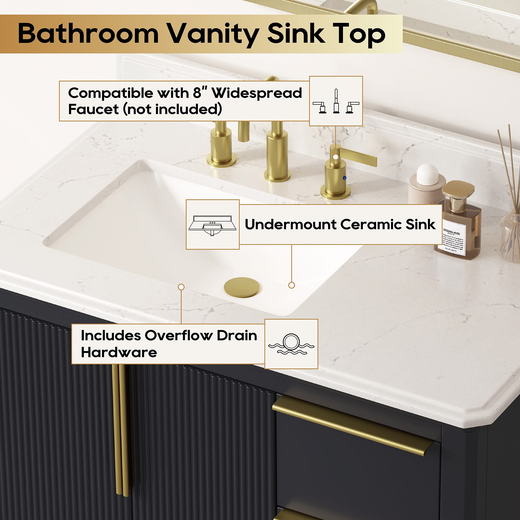 DELUXE LIVING V24022-36NB Bath-Vanity-Combo - View #3