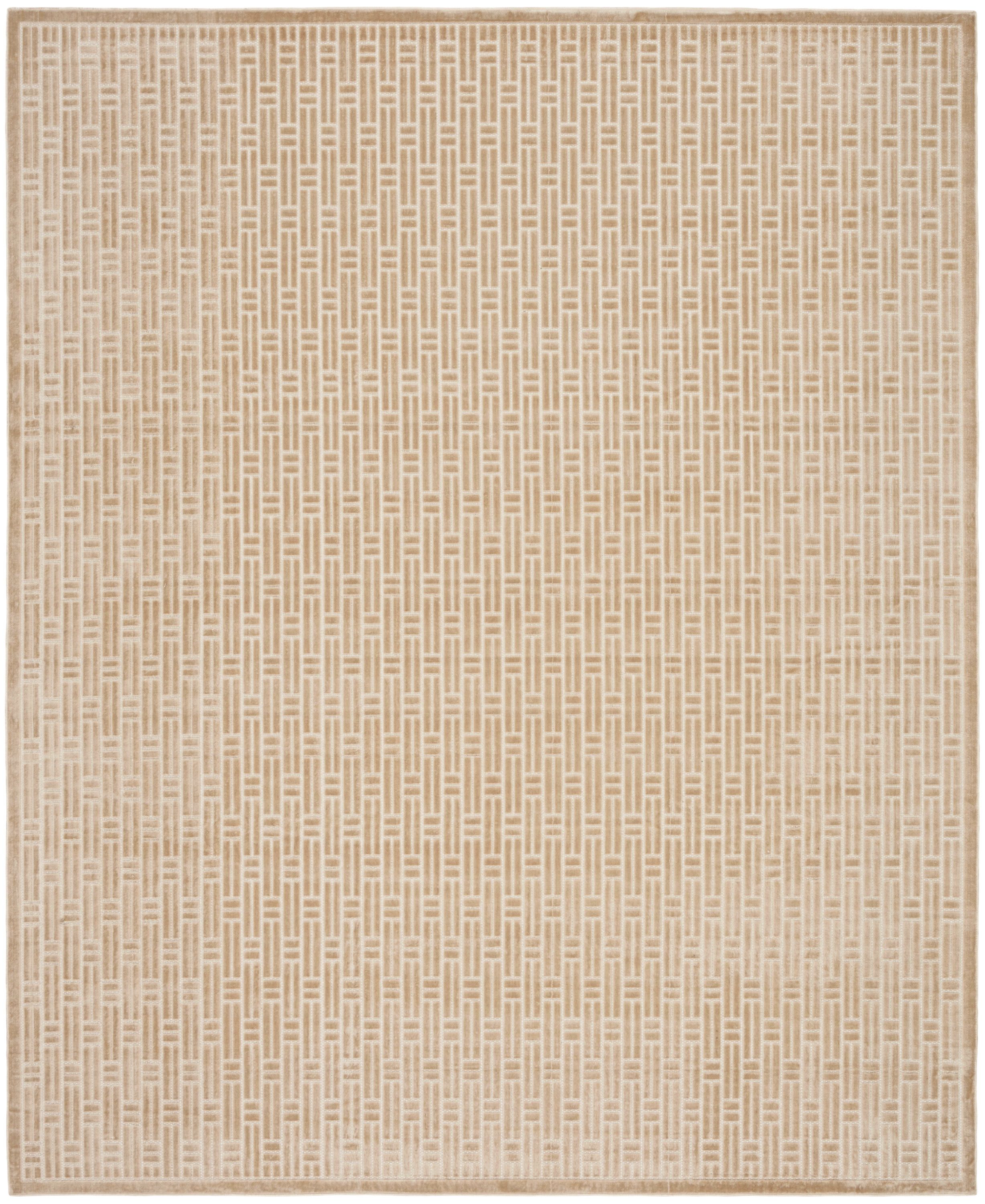Nourison Home Washable Charm 8 x 10 ft Beige Ivory Indoor Area Rug in ...