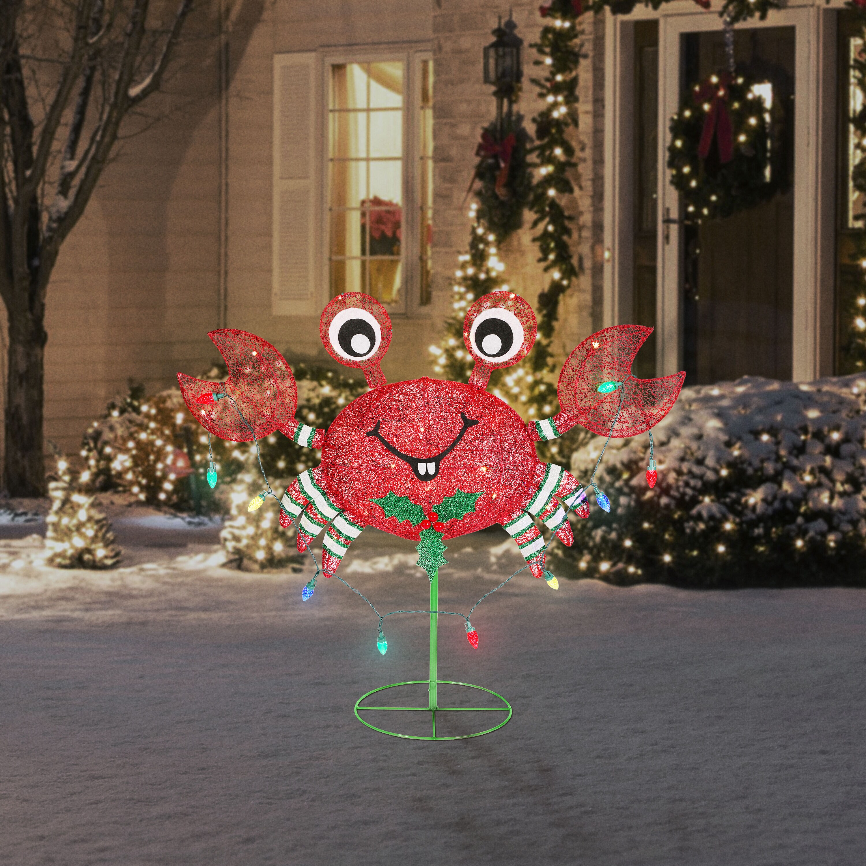 Holiday Living 36-in Crab Free Standing Decoration with Multicolor