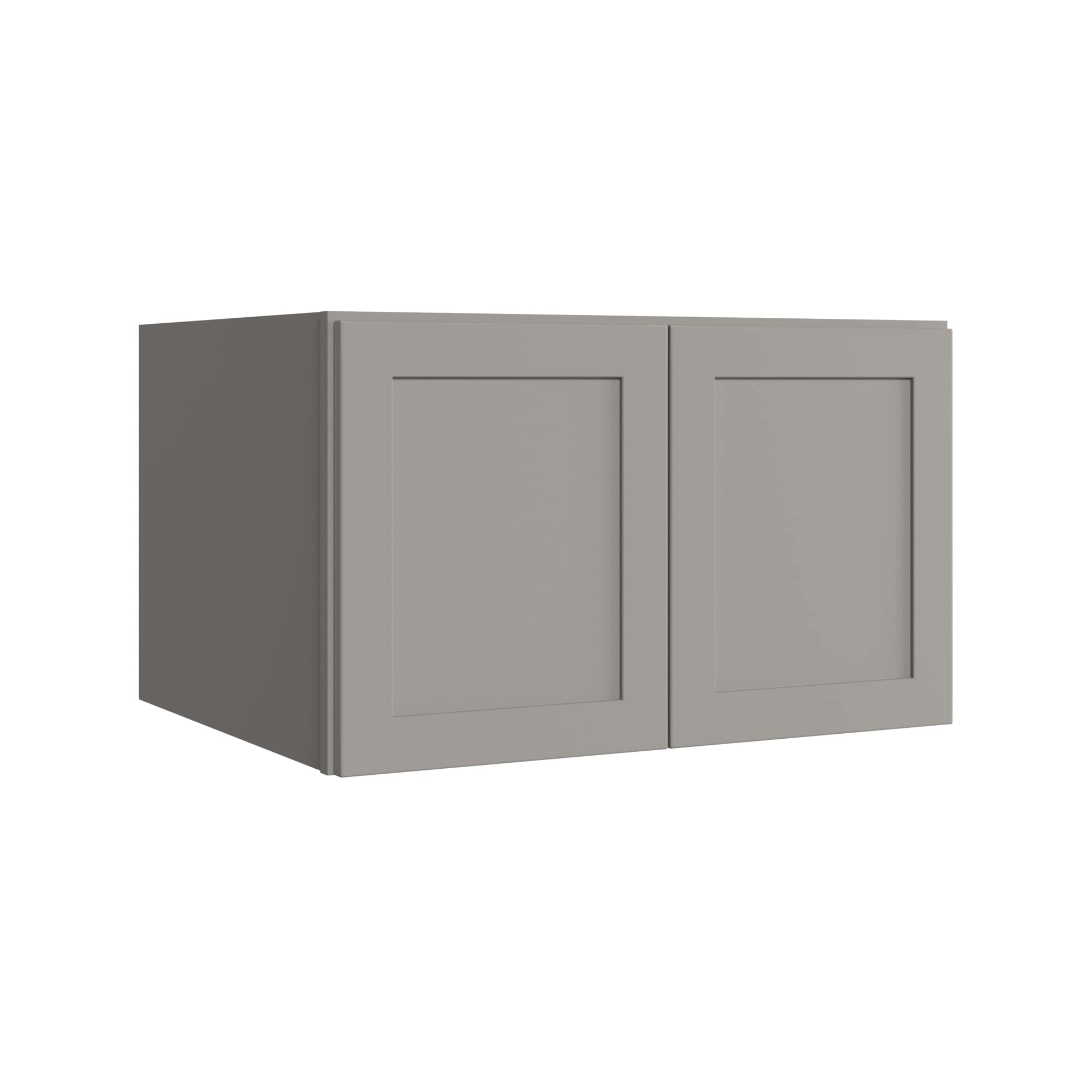 KraftMaid Momentum WR3018G81 Deveron 30-in W x 18-in H x 24-in D Pebble Grey Wall Fully assembled Plywood Cabinet (Recessed Panel Shaker)