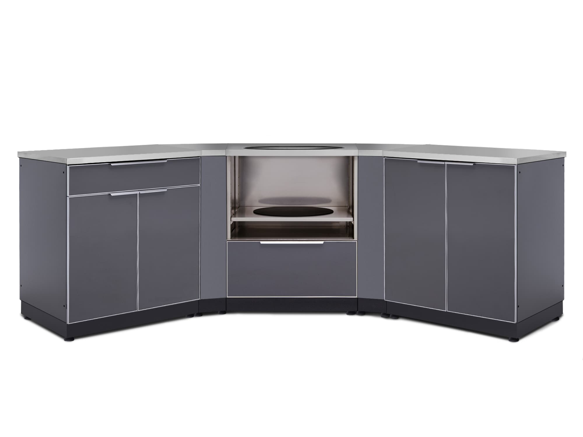 NewAge Products 65376 Aluminum 6 -Piece 157.25-in W x 24-in D x 35.5-in H Modular Outdoor Kitchen Cabinet