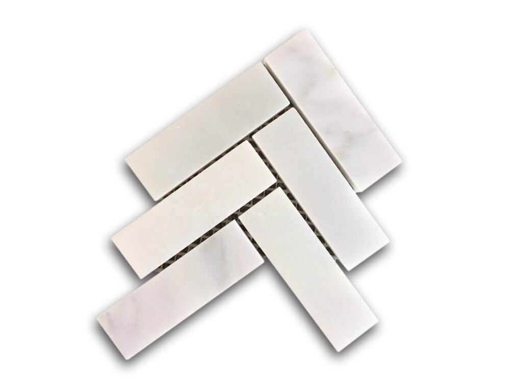 CCI SP117S 1X3-098 Sample- Genuine stone White 1-in x 2-in Patterned Tile