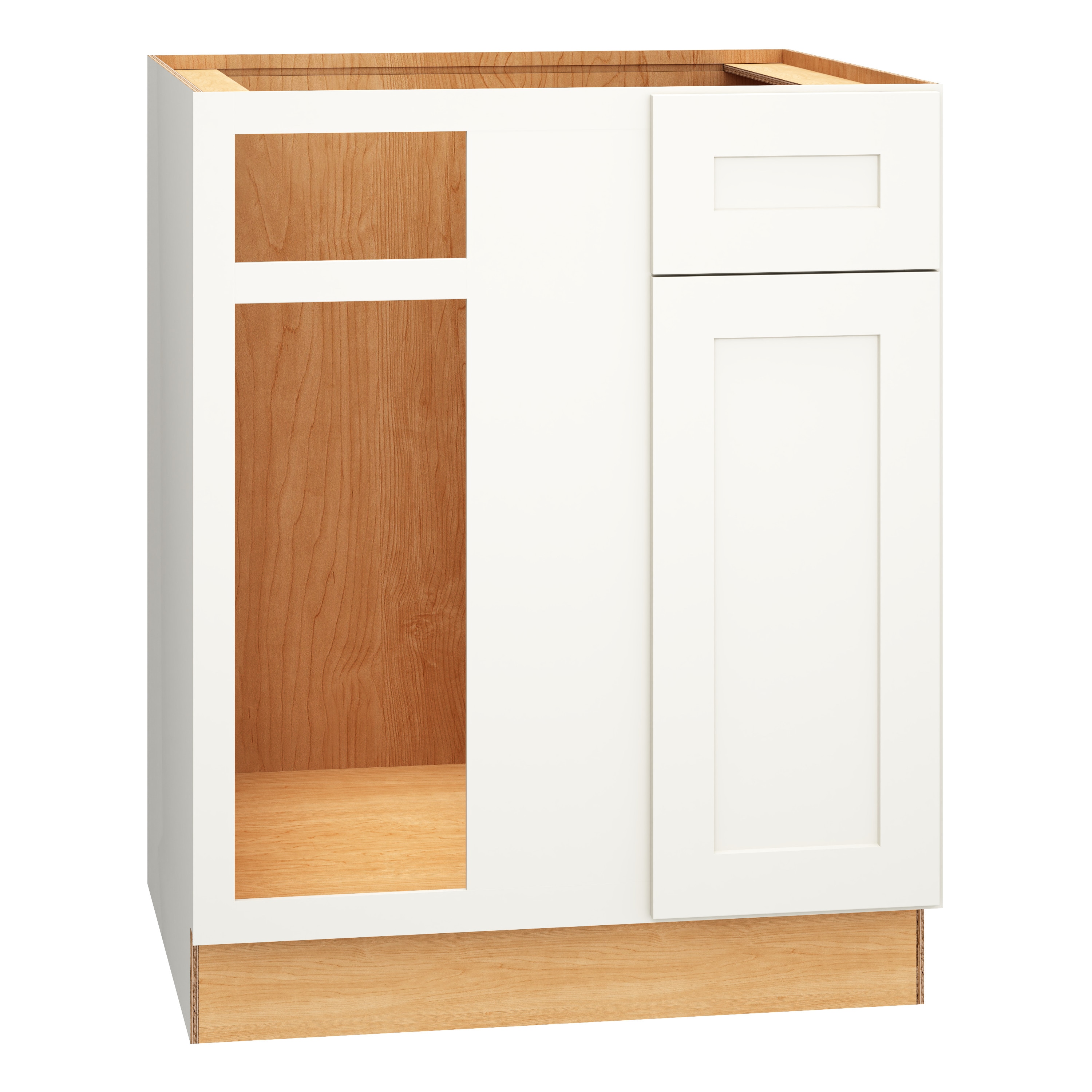RELIABILT 332 BC36S Pinnacle 36-in W x 34.5-in H x 24-in D White Blind Corner base Fully assembled Plywood Cabinet (Recessed Panel Shaker)