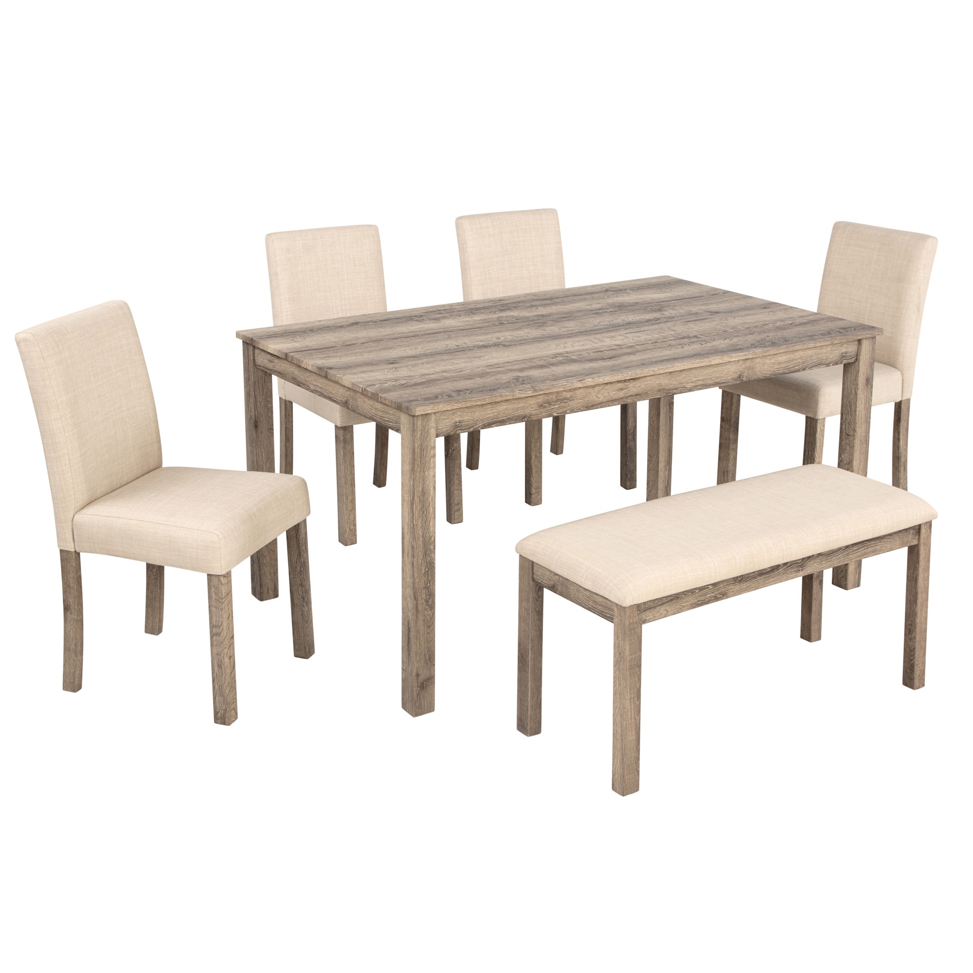 Sumyeg TR-SH000123AAB 6 Piece dining set Brown Contemporary/Modern Dining Room Set with Rectangular Table ( Seats 6 )