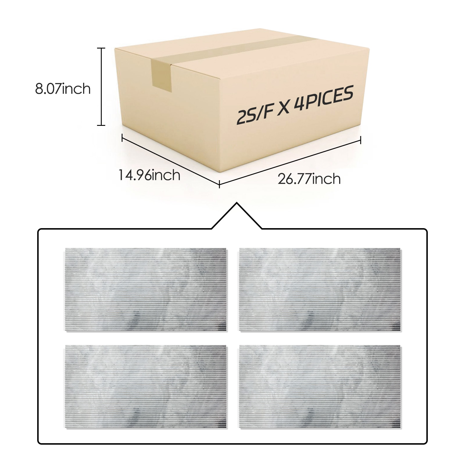 Xspracer ML-TW354 Gray 12-in x 24-in Multi-finish Natural Stone Marble Look Wall Tile (8-sq. ft/ Carton)