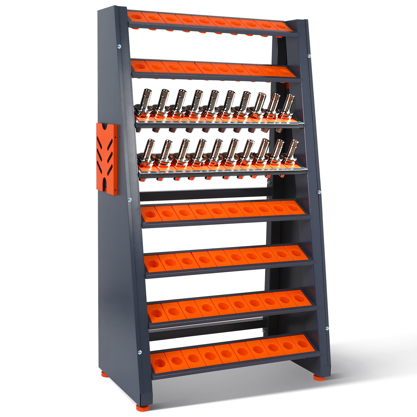 Upgrator  CNC Tool Storage Rack Organizer Service Carts - Heavy Duty Multi Function Workshop Screwdriver Holder for Workshop Shed Garage Home - 8 Row Organization Keeper for Small Equipment