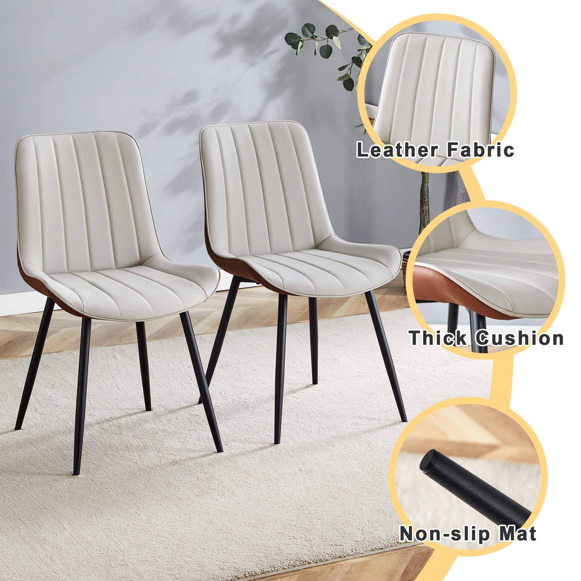 Vynxaria LEXY0050-DJCY-4BRW Dining-Chairs - View #4