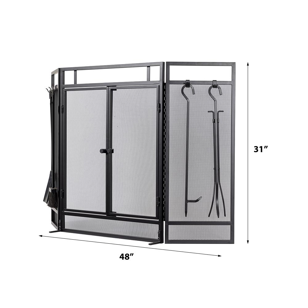 Modern Ember T93012BK Fireplace-Screens - View #3