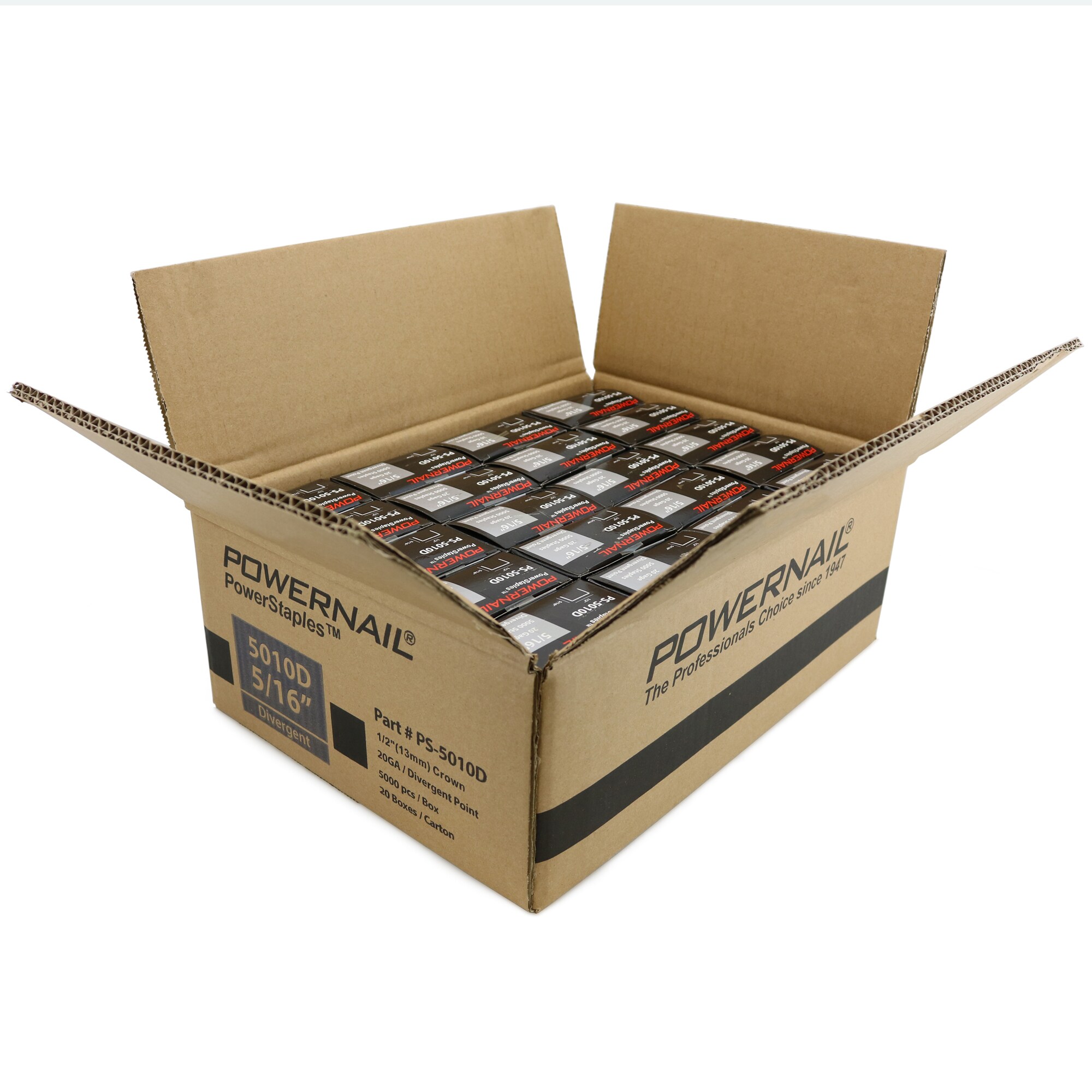 Powernail PS5010D 5/16-in Leg x 1/2-in 20 -Gauge Heavy-duty staples 1000000 -Per Box