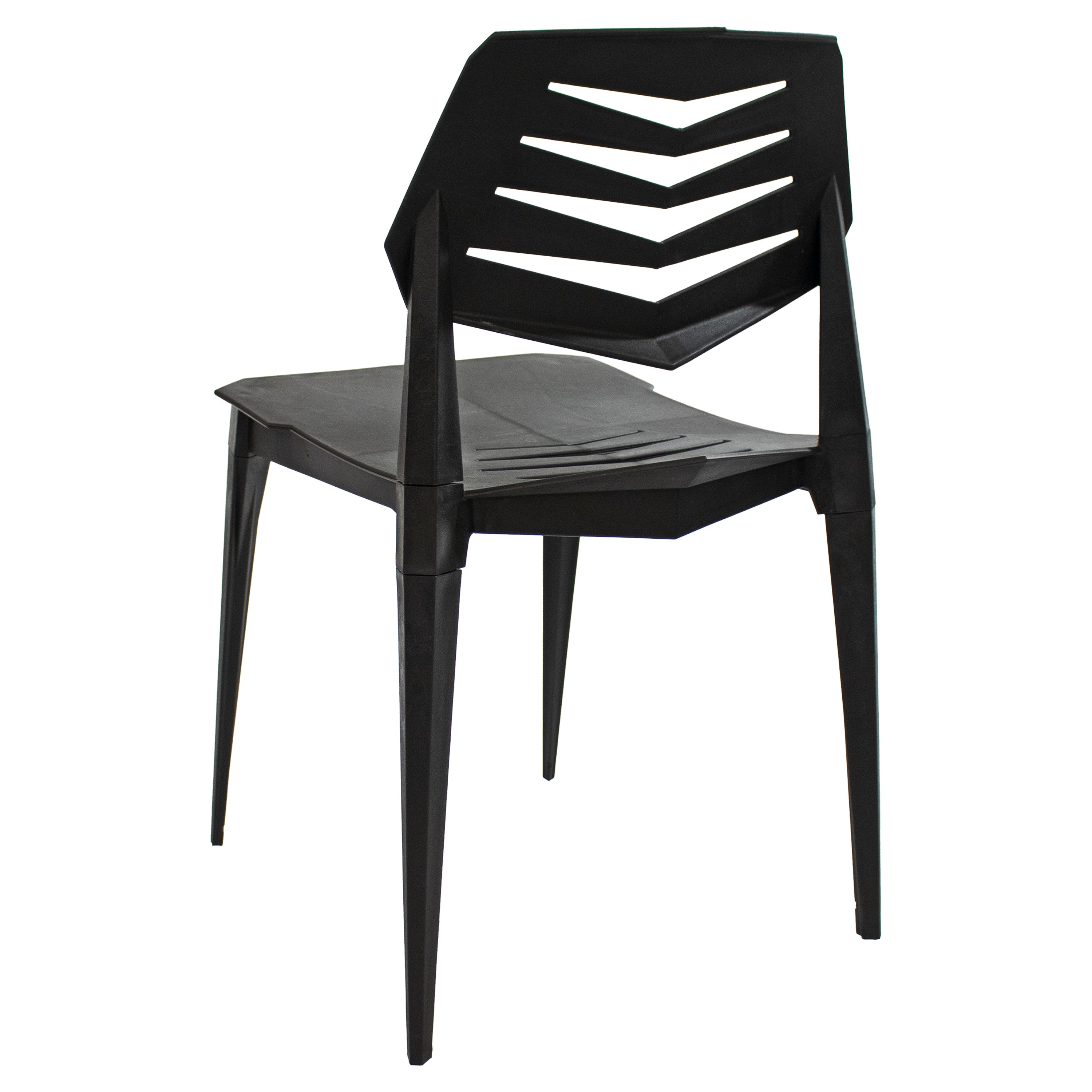 Matisse Black Polypropylene Armless Dining Chairs Set of 4