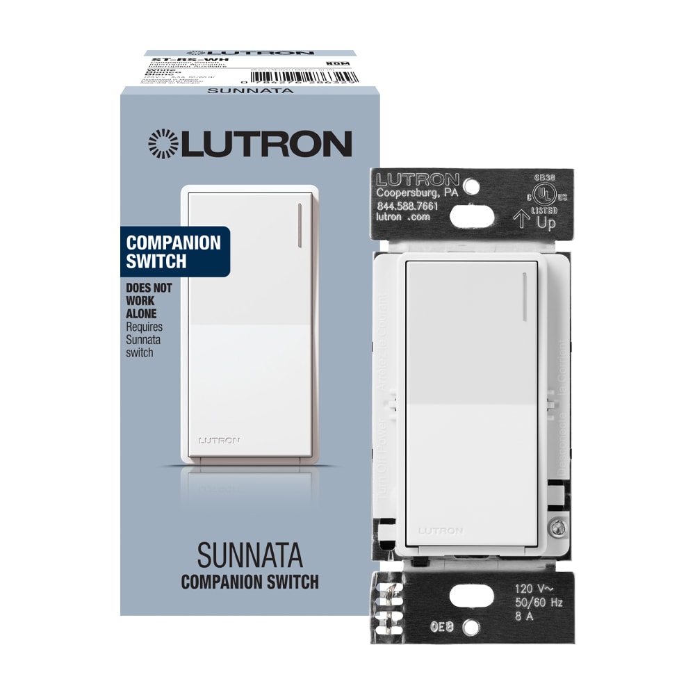 Lutron ST-RS-WH Sunnata 6-amp Multi-location Locator light Push button Companion Light Switch , White