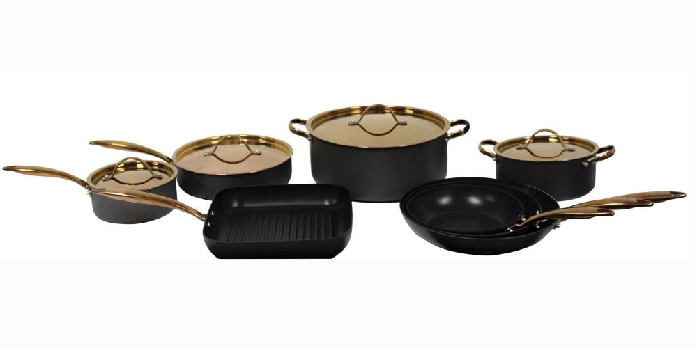 BergHOFF Essentials 5Pc Non-stick Hard Anodized Cookware Starter Set, Black