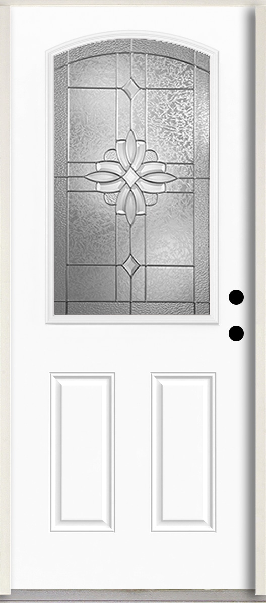 RELIABILT LO964290 Laurel 36-in x 80-in x 4-5/8-in Fiberglass Half lite Left-hand inswing Modern White Paint Painted Prehung Front Door Insulating core